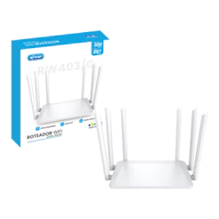 Roteador Wireless Dual Band 5Ghz/2.4Ghz 300Mbps com 6 Antenas KP-RW403/G