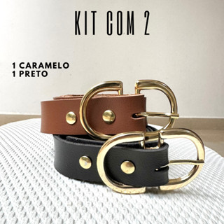 Kit 2 Cinto Feminino da Moda Blogueira Fivela Invertida em Oferta na Shopee