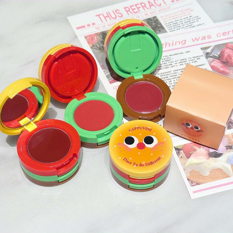 Mousse Labial Cappuvini Velvet-Fórmula De Manteiga Fosca , De Longa Duração , Sem Secagem , Design De Hambúrguer Fofo , — imagem 2 de 2