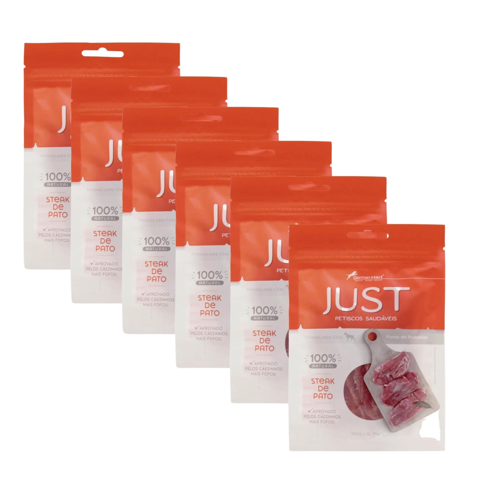Petisco Natural Just Steak de Pato 75g KIT 6 UNIDADES