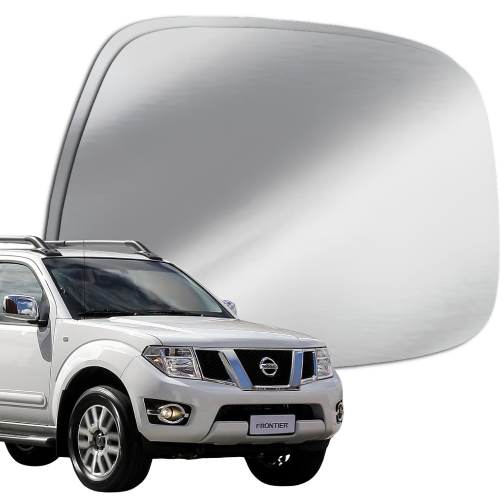 Lente Espelho Retrovisor Convexo Metalizado Nissan Frontier SEL 2010 a 2017