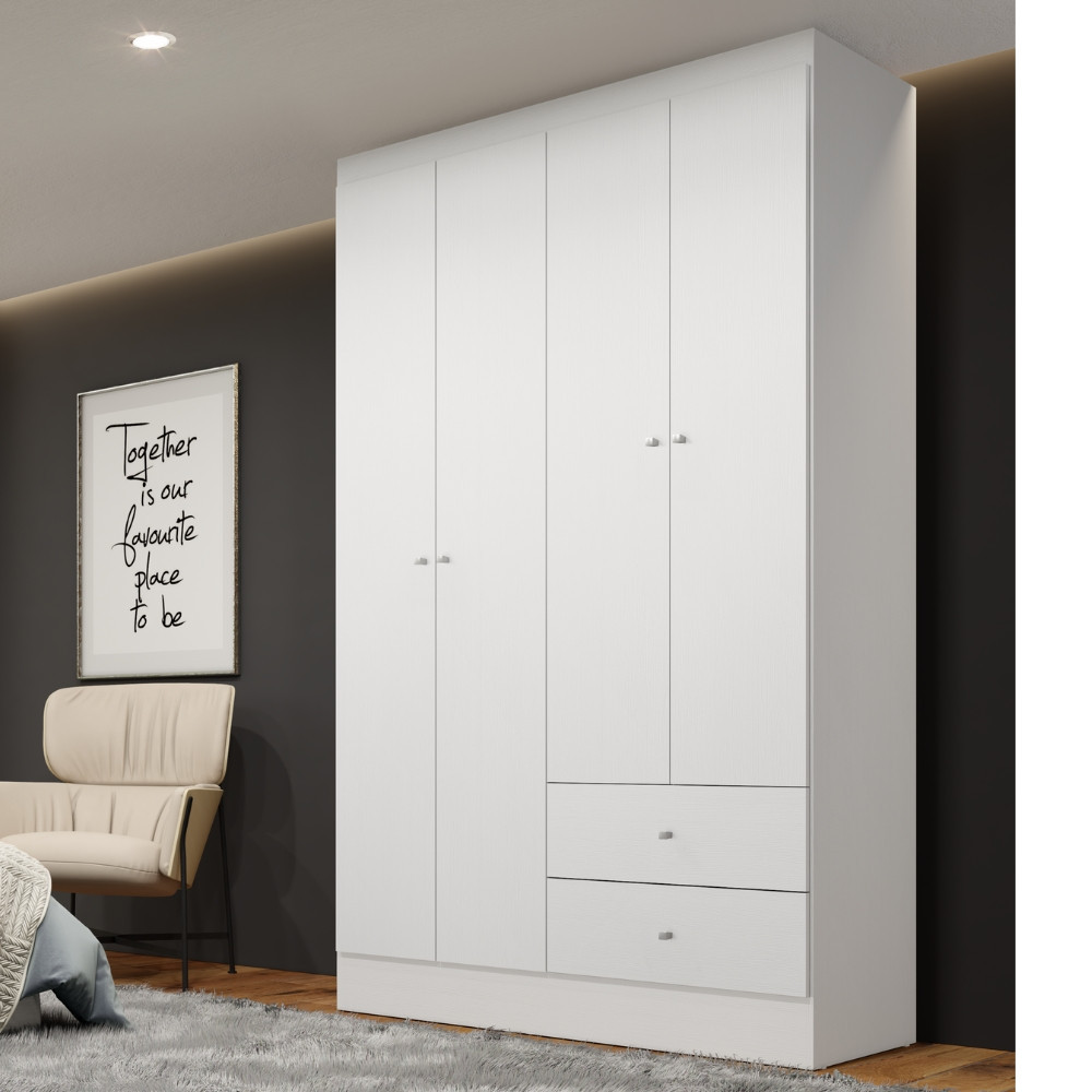 Guarda Roupa Solteiro Flex 4 Portas 2 Gavetas Astro THB em Oferta na Shopee