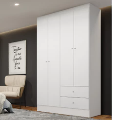 Guarda Roupa Solteiro Flex 4 Portas 2 Gavetas Astro THB