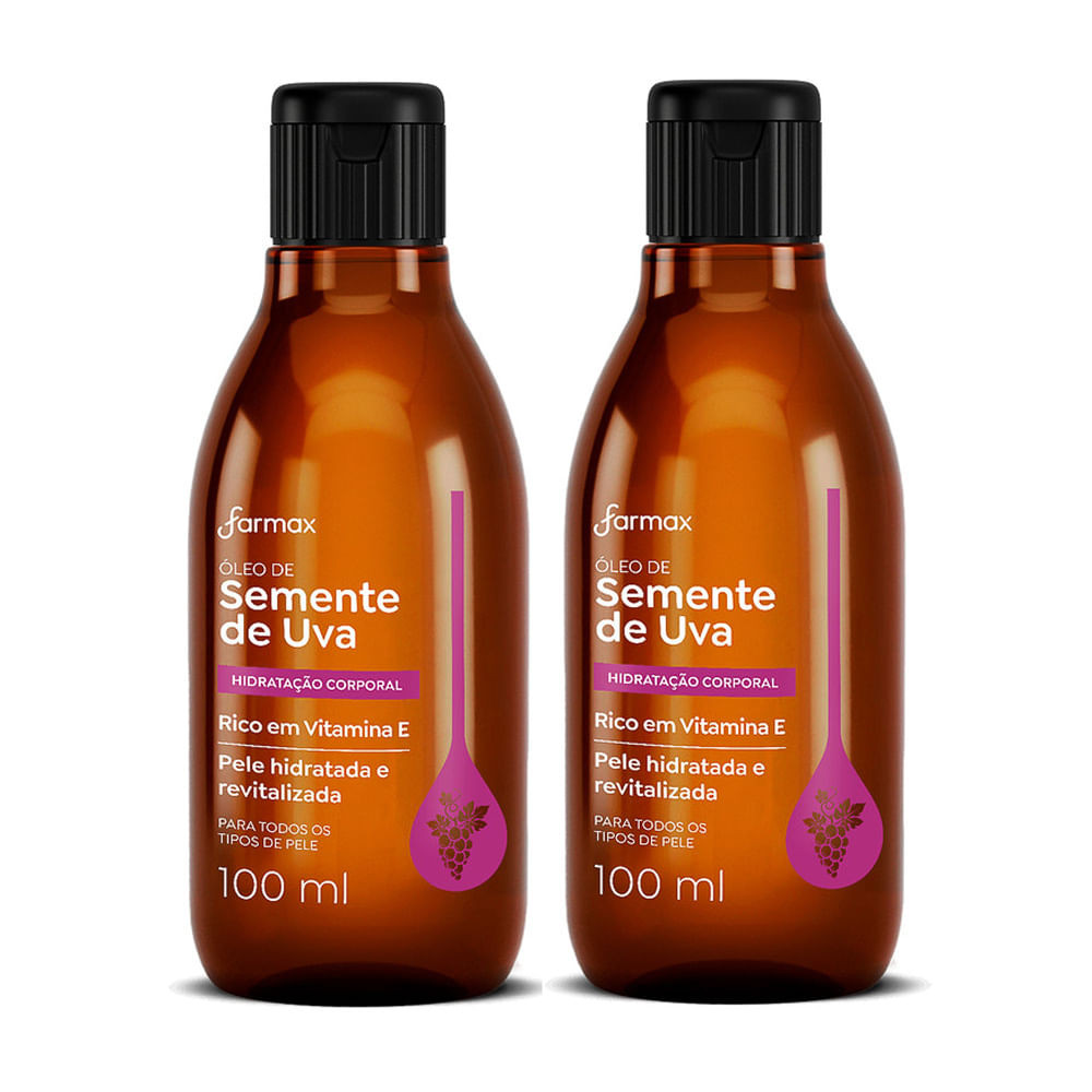 Kit 2 Óleo Capilar e Corporal Farmax Semente Uva com 100ml em Oferta na Shopee
