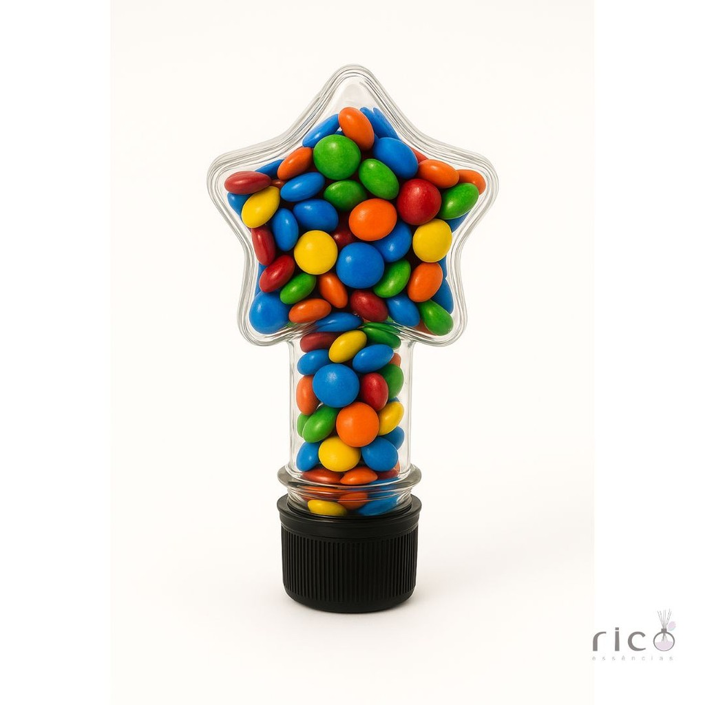 Kit 10un Mini Baleiro Estrela 70ml – Ideal p/ Doces, Festa Infantil, Chá Revelação
