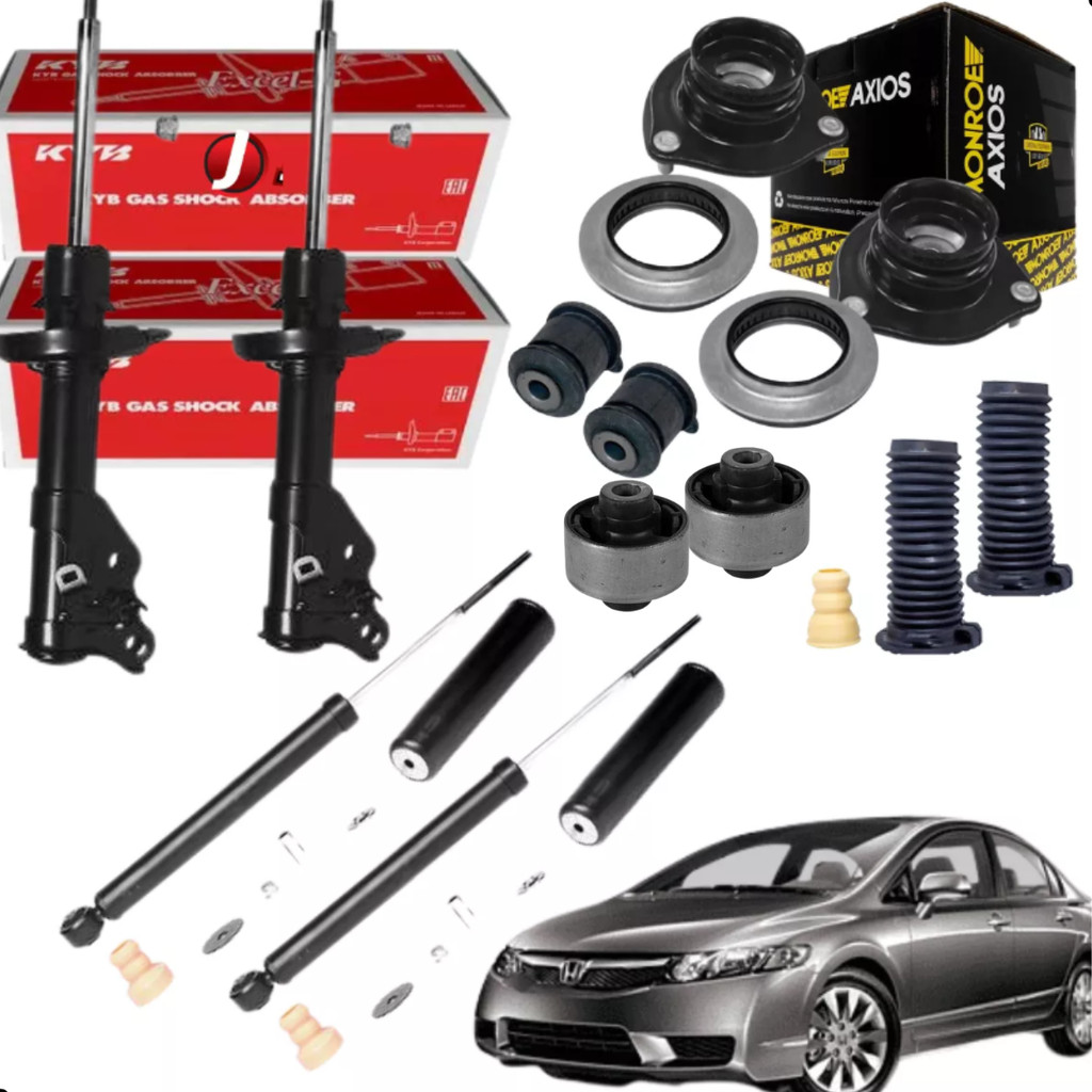 Amortecedor KYB Diant/Tras New Civic G8 07 a 11+KIT Suspens.