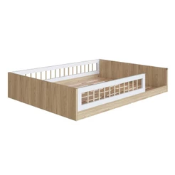 Cama Montessoriana Infantil Casal Affetto AFT016AVBC 188x138cm Aveiro Oak/Branco - Completa Móveis
