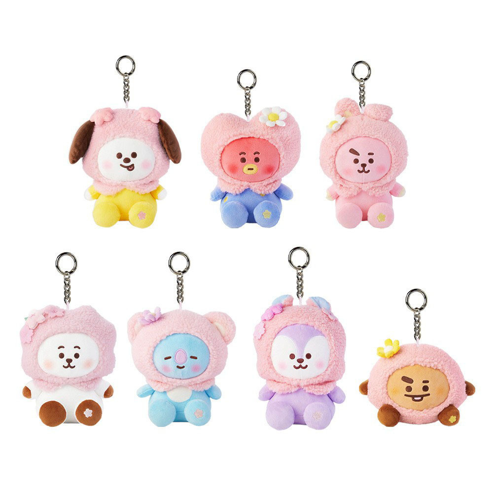 Kpop BTS BT21 Boneca De Pelúcia Primavera Flor De Cerejeira Pingente Chaveiro Menina Presente Saco em Oferta na Shopee