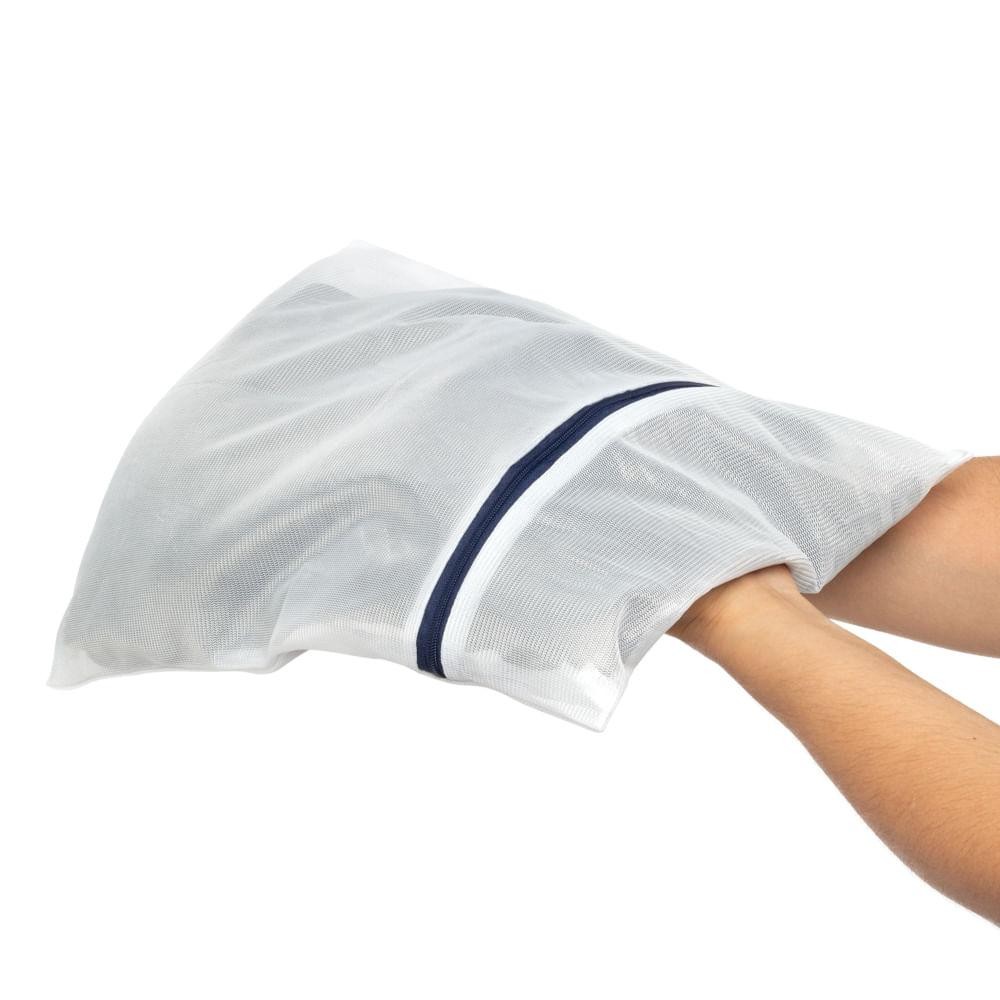 Detalhes do Saco para Lavar Roupa Premium Médio Branco/Azul Log Ordene