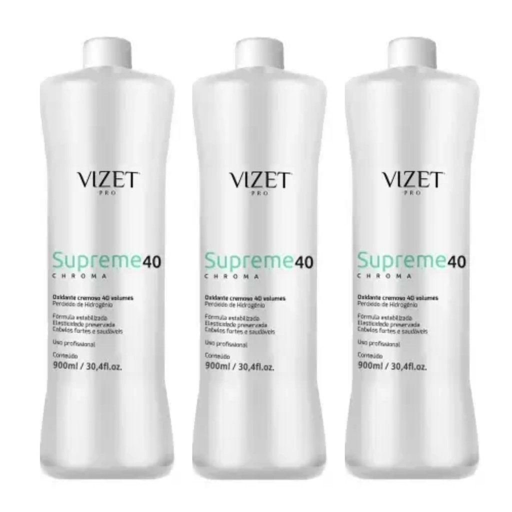 Kit Com 3 Oxidante 40V Supreme Chroma Vizet 900ml