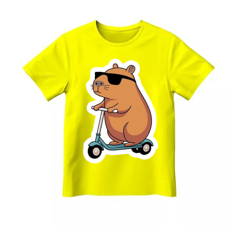 Camiseta camisa blusa Infantil Capivara patinete 100% algodão em Oferta na Shopee