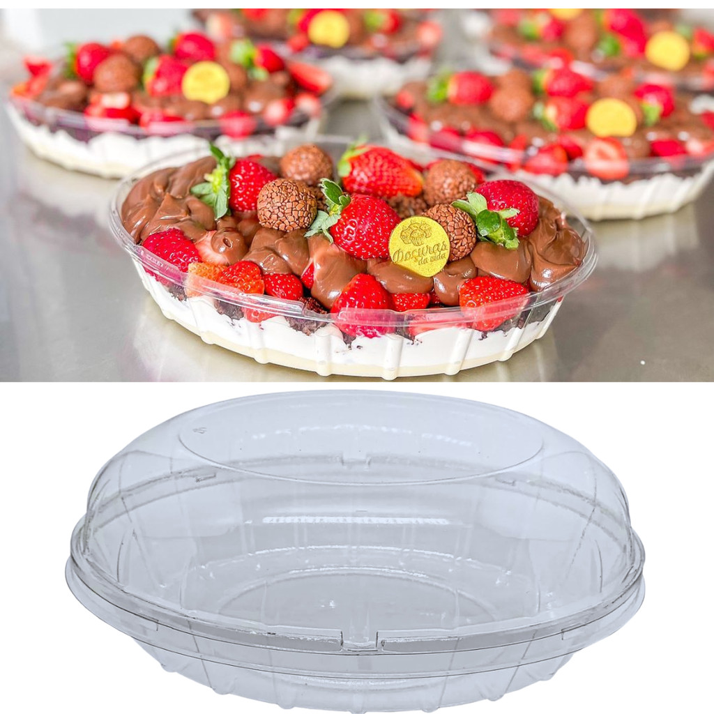 10 Embalagem G34 Travessa Oval 2000ml Pavê Mousse Torta