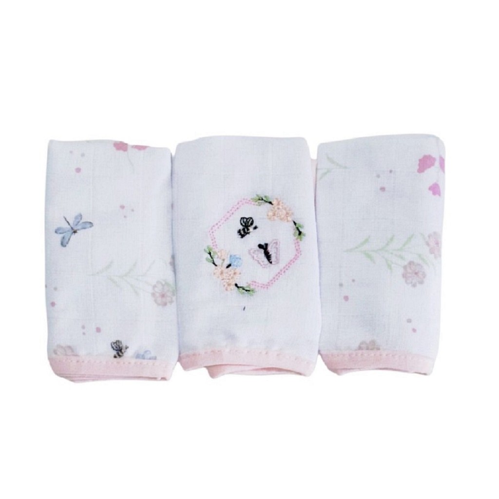 Pano Paninho de Boca Bordado fralda soft prendedor de chupeta 25x25cm c/ 3 un - Papi em Oferta na Shopee
