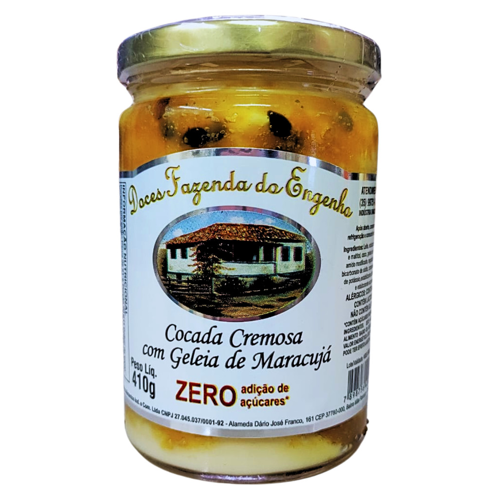 Cocada cremosa C/ Geléia de Maracujá Diet Fazenda do Engenho