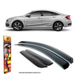Calha de Chuva New Civic G10 2017 em diante 4 Portas Modelo Inteiriça TG Poli - 28011