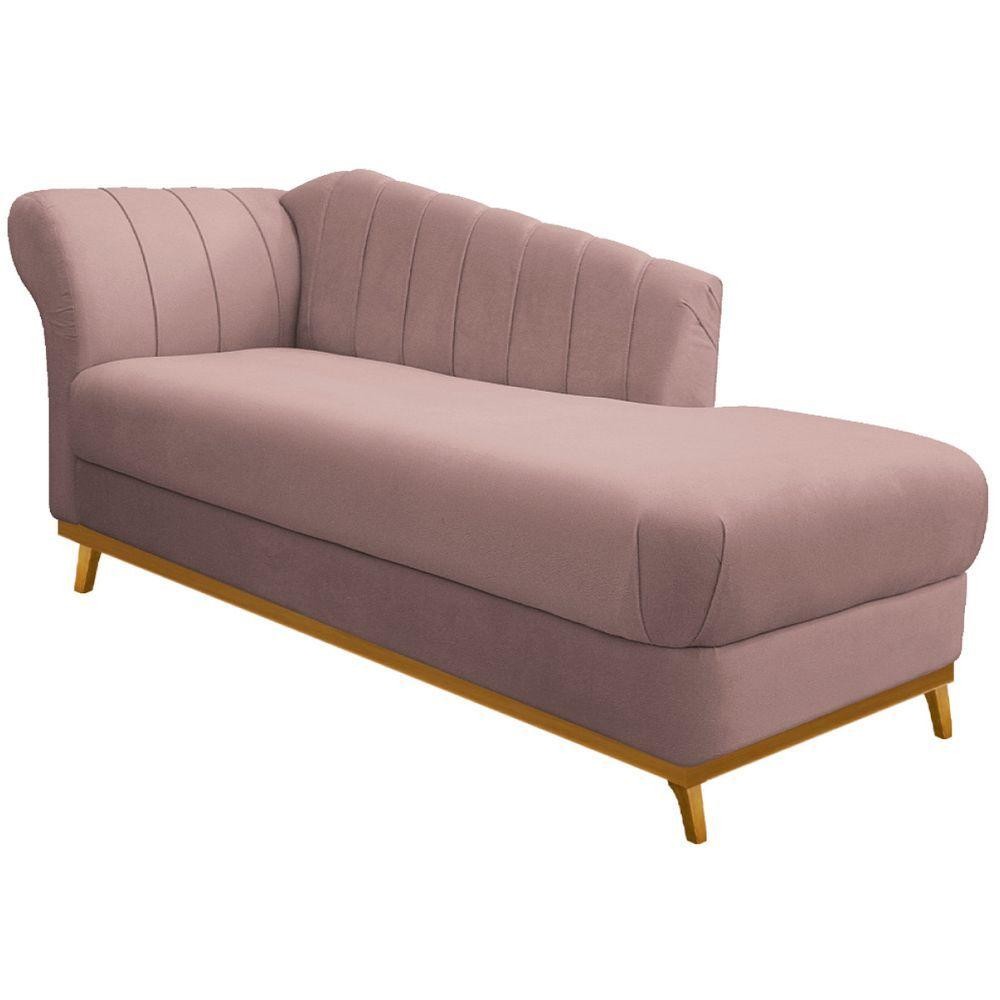 Diva Recamier Vanessa 160Cm Lado Direito Linho Cor Rosê em Oferta na Shopee