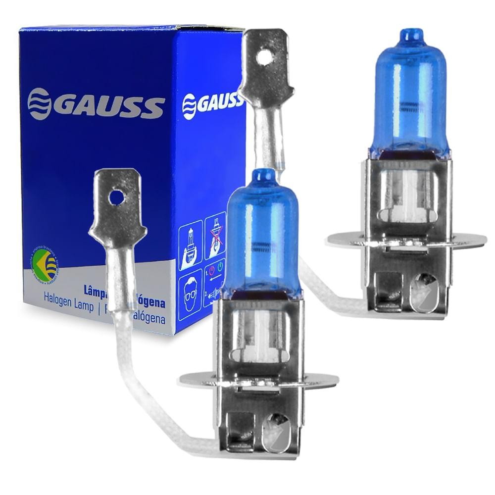 Par Lâmpada Azul Halógena H3 12V Max Ligth 55W PK22S GL57H3 em Oferta na Shopee