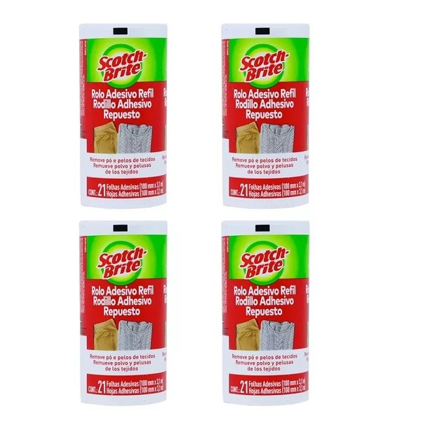 Kit com 4 Refil Rolo Adesivo SCOTCH-BRITE 3M em Oferta na Shopee