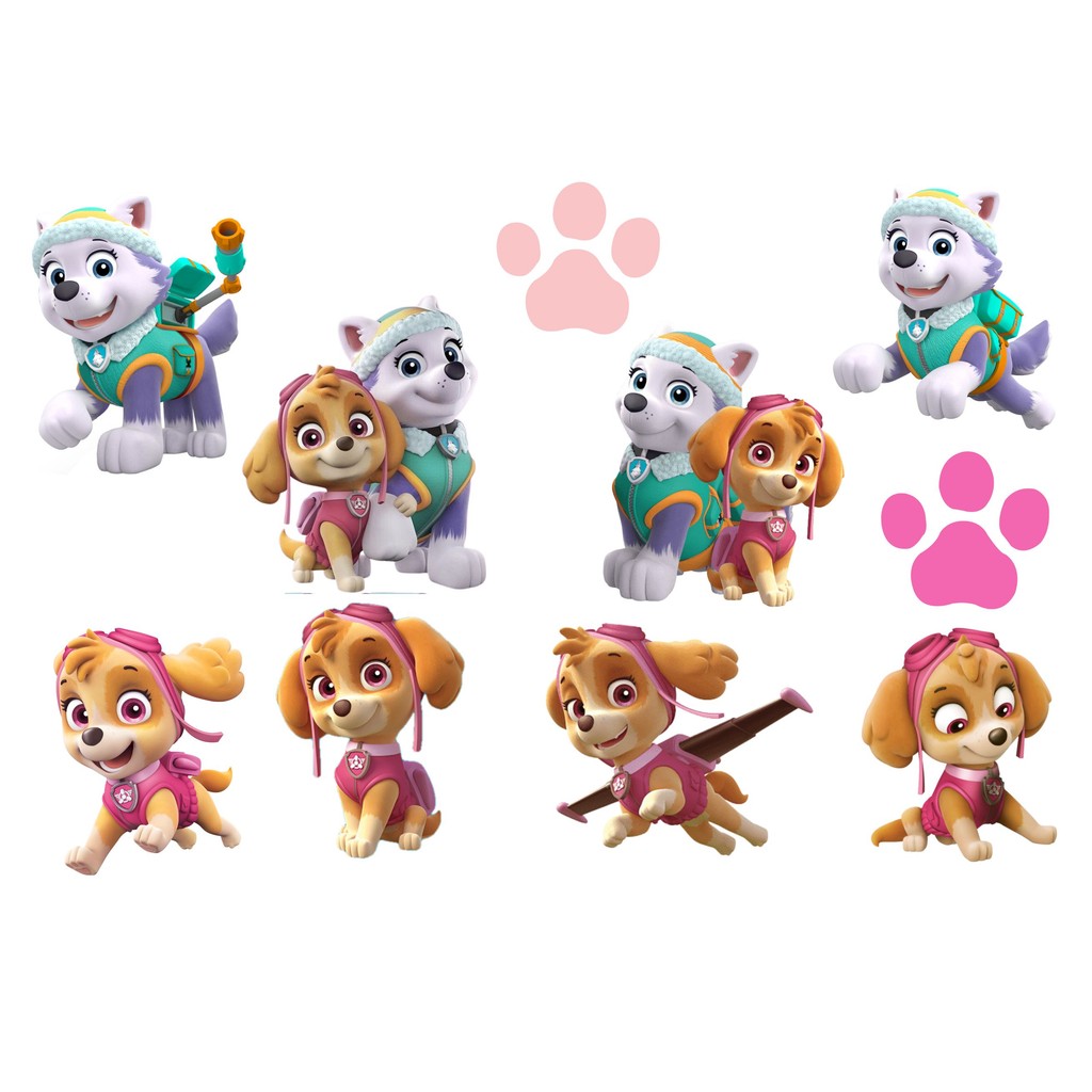 100 Apliques skye e everest patrulha canina Toppers Tags Tubetes Docinhos Festa Enfeites para Aniversário em Oferta na Shopee