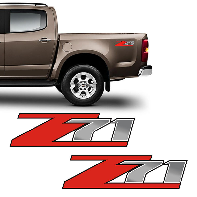 Par Adesivos Z71 S10 Silverado D20 Emblema Lateral Chevrolet em Oferta na Shopee