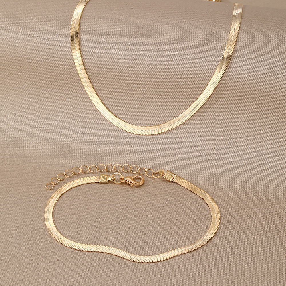 Kit Colar Choker Gargantilha E Pulseira Fita Lisa Unissex Banhado Envio Imediato