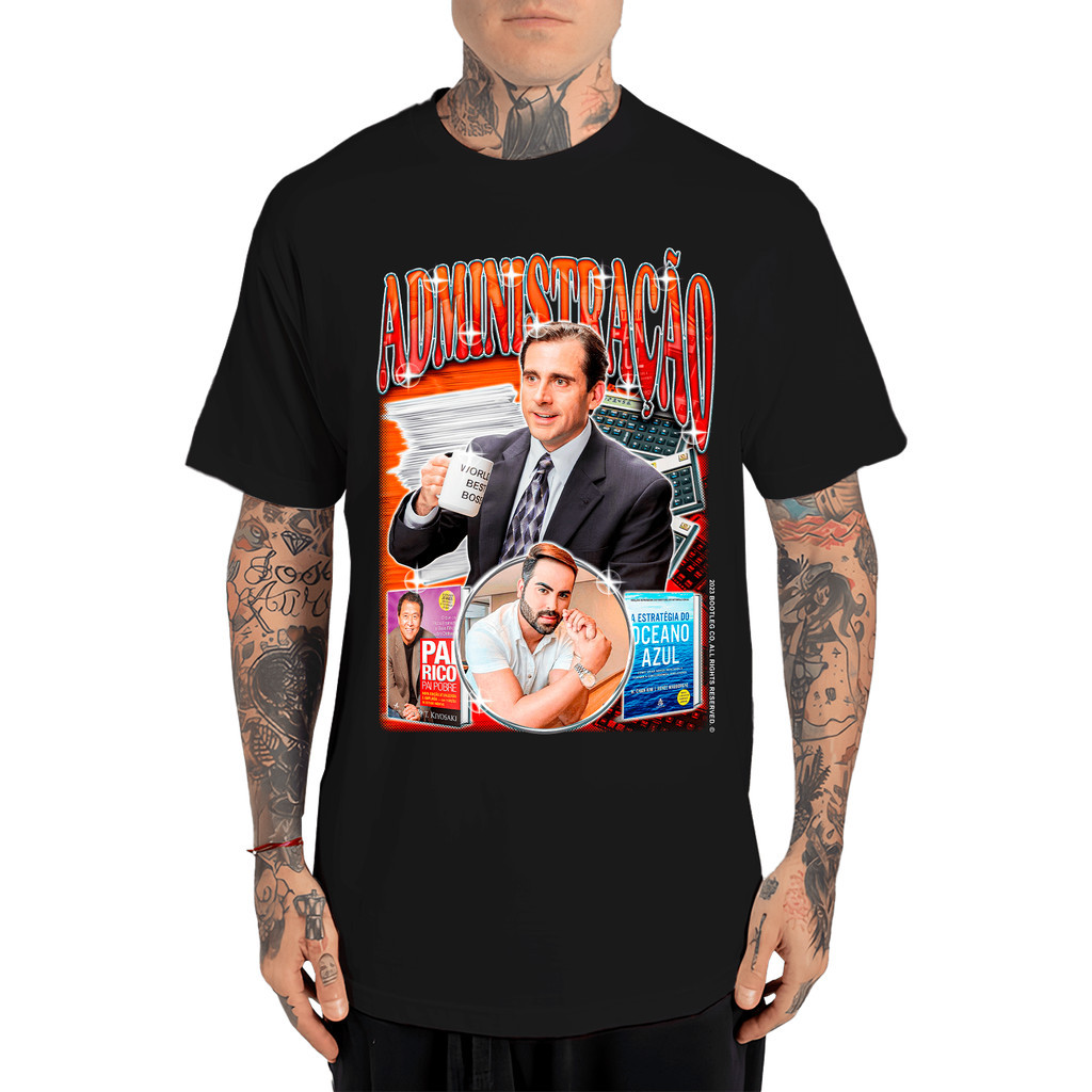 Camiseta Unissex Algodão Meme The Office Mike Curso "Faculdade Administração" ADM Frase Engraçada