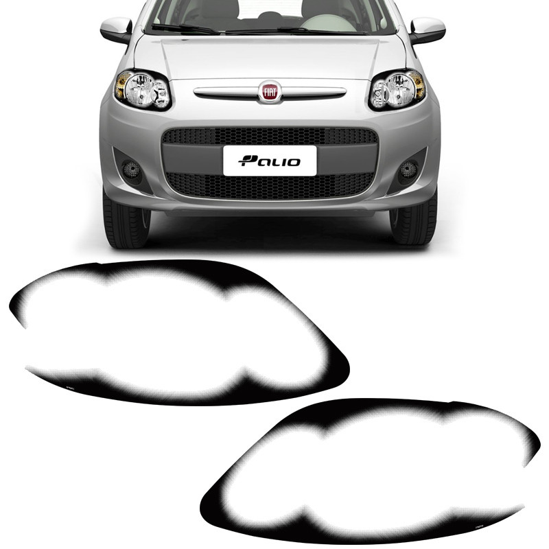 Adesivo Mascara Negra Fiat Palio G6 Aplique Farol Dianteiro