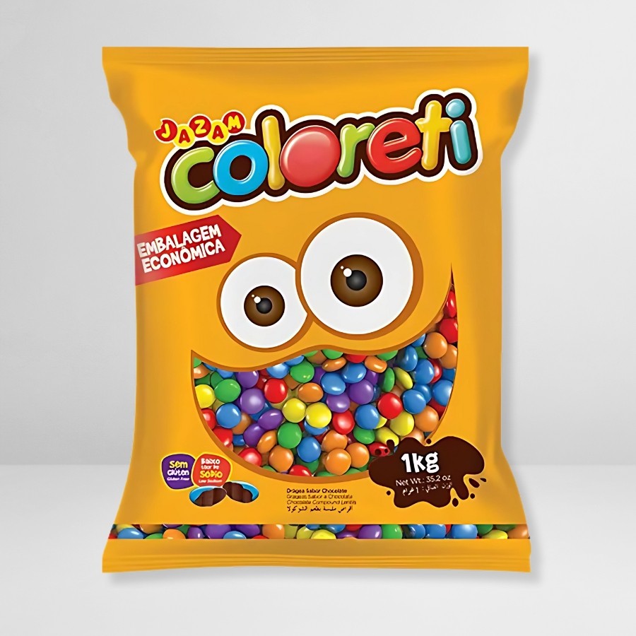 Pastilhas Confeitadas Sabor Chocolate Coloreti - Cores Sortidas - 1kg em Oferta na Shopee