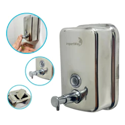 Dispenser Saboneteira Líquida Detergente Inox 500ml Parede Cor Cromado