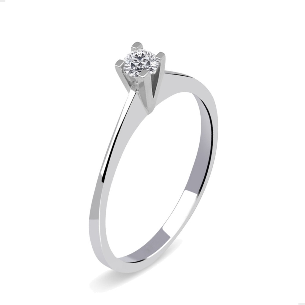 Anel Prata 925 Feminino Solitário Diana