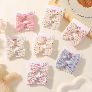 2 Pçs/set Bonito Algodão Xadrez Flor Estampas Arco Grampos De Cabelo Do Bebê Meninas Verão Bowknot Hairgrips Presilhas H em Oferta na Shopee