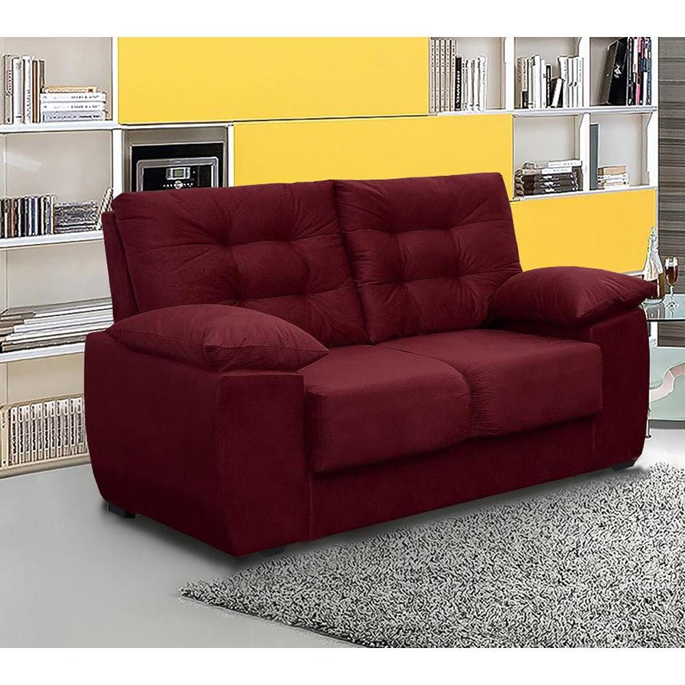 Sofá Luxemburgo 2 Lugares Tecido Suede Vinho - Moveis Marfim em Oferta na Shopee