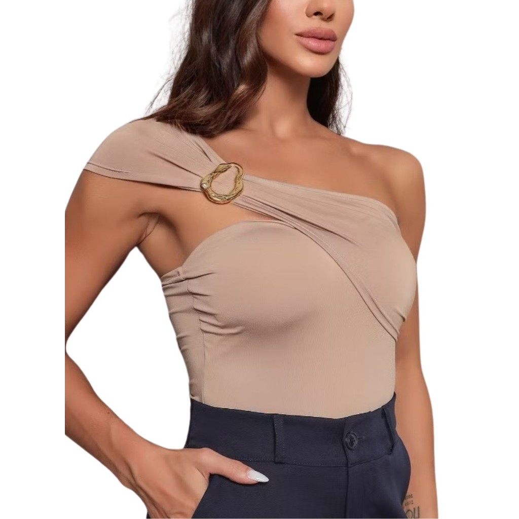 Body/Maio Modelo Mula Manca com Fivela Moda Praia Piscina Passeio Moda Blogueira