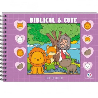 Livro Capa Dura Biblical and Cute Violet Para Colorir