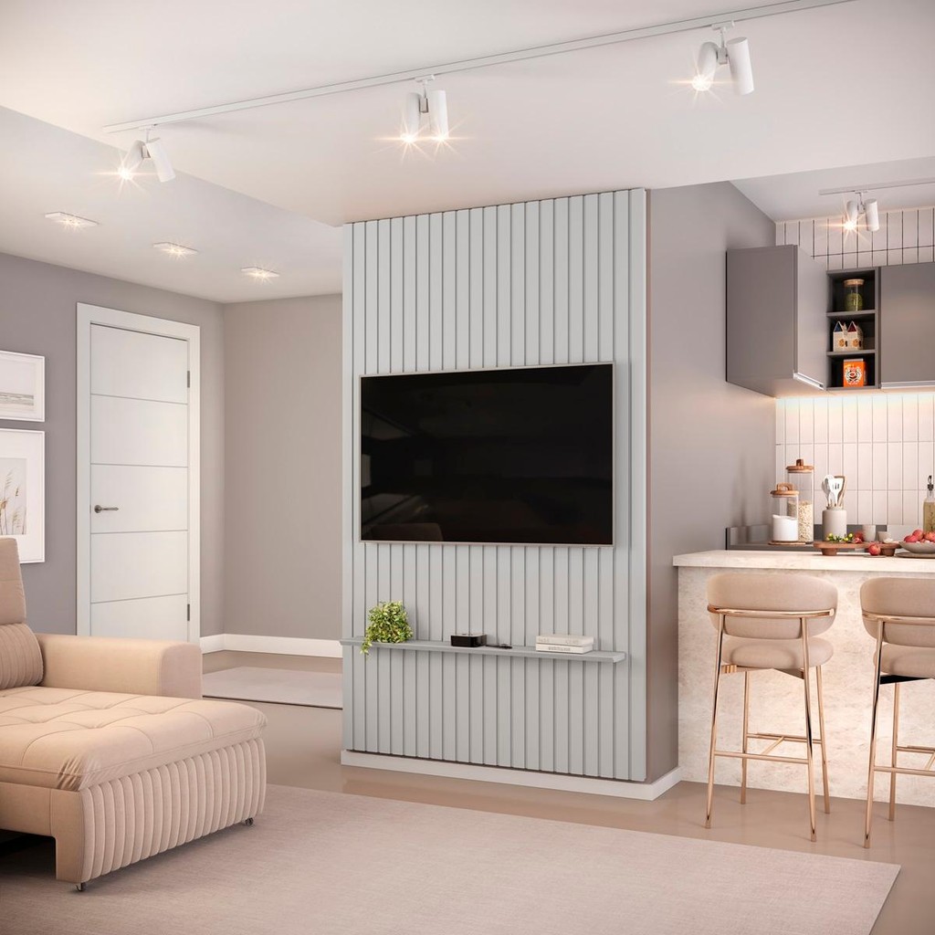 Painel para TV até 60 Polegadas Ripado DJ Móveis Trento 143 Bali em Oferta na Shopee