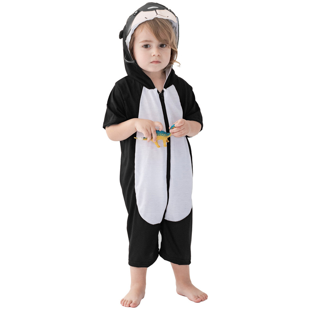Pijama Infantil Macacão Kigurumi Fantasia Urso Pand Parmalat