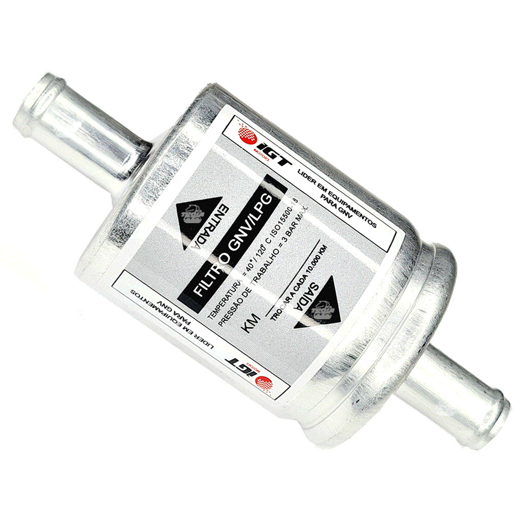Filtro GNV 12 mm 5ª Geração IGT Alumínio Protege Bicos