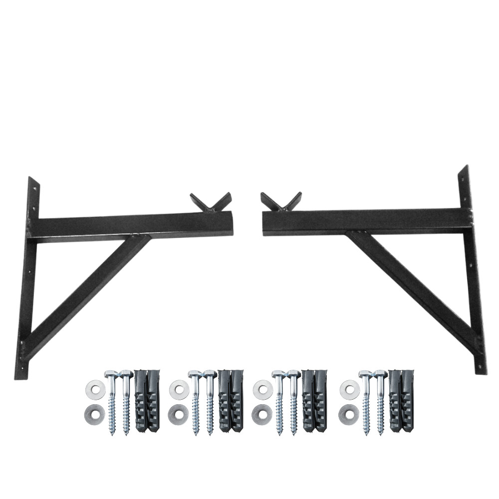 SUPORTE P/ BARRA DE MUSCULAÇÃO ACADEMIA C/ KIT PARA FIXAÇÃO em Oferta na Shopee