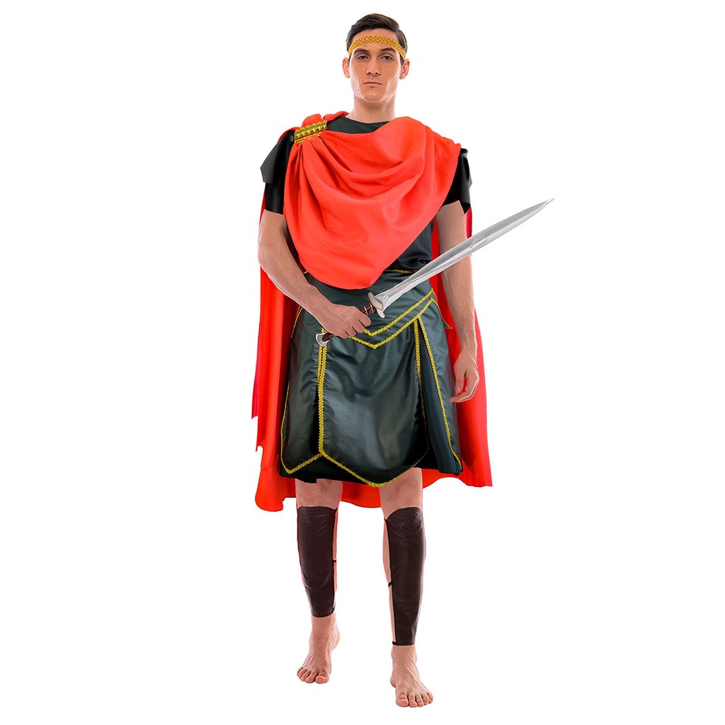 Fantasia Soldado Romano Adulto de Luxo Com Capa em Oferta na Shopee