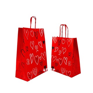 Sacola LC Kraft Branco Alça Colorida - Amore c/10un em Oferta na Shopee