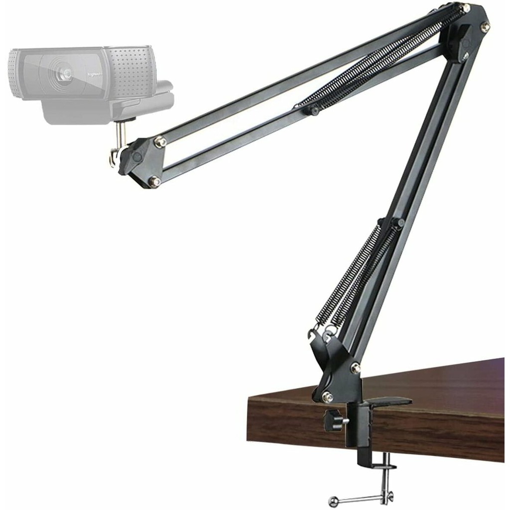 Suporte Mesa,Braço,Pedestal Articulado p/ Câmera DSLR,Webcam,Ring Light,Iluminador LED,Microfone Direcional,Rosca 1/4"