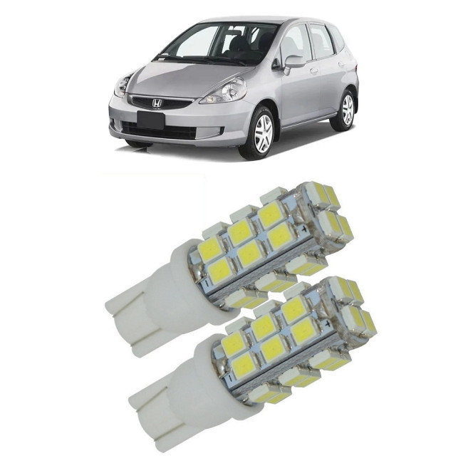 Par Lampada Pingo T10 28 LED Honda Fit Farol Teto Placa 5w