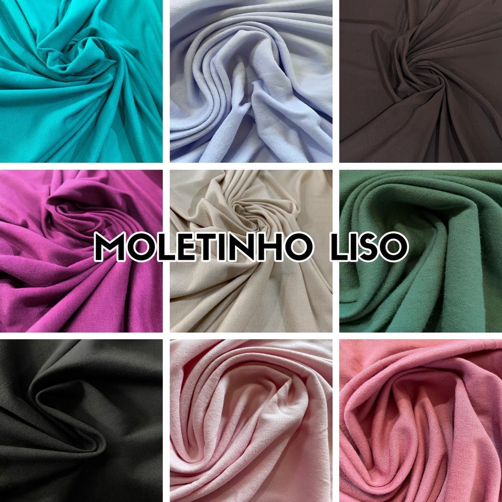 7 Metros Tecido Moletinho Liso - Moletinho de Viscose (7m x 1,80m)
