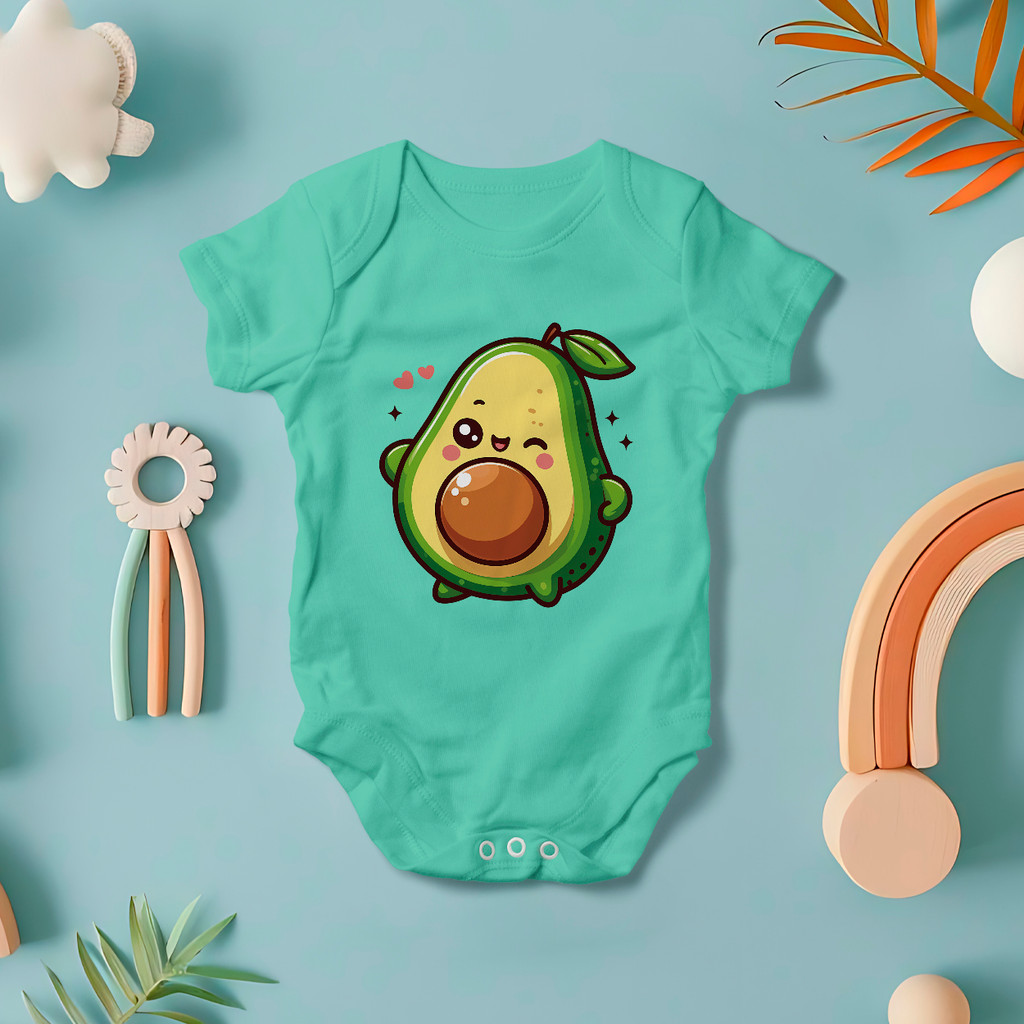 Body Para Bebê Infantil Com Estampa De Fruta Fofa Abacatinho Piscadinha Desenho Estilosa Beutiful