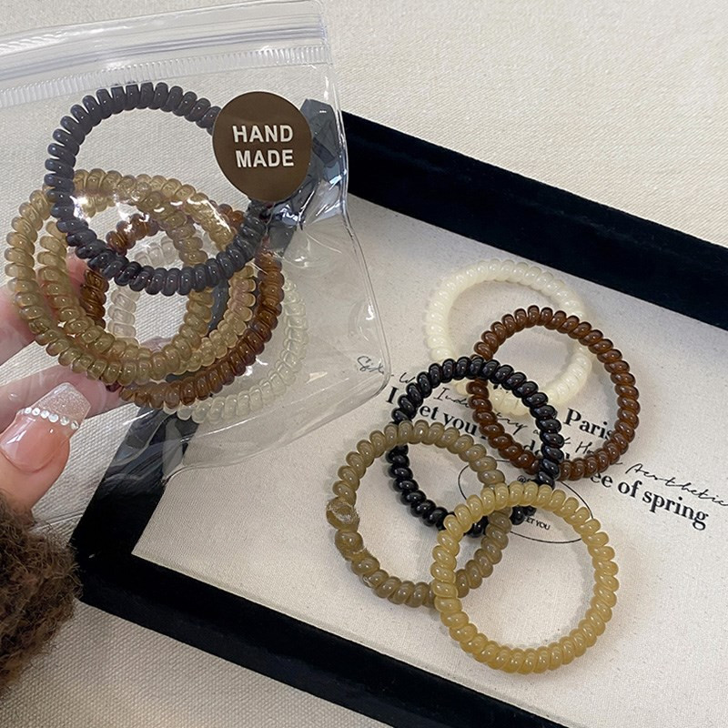 5 Pçs/Lote Espiral Elástica Corda De Cabelo Rabo De Cavalo Anel Faixa De Borracha