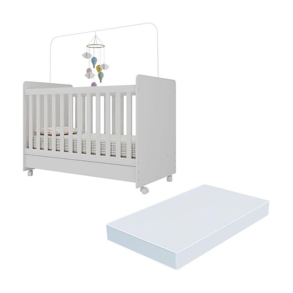 Berço Americano 3 em 1 com Colchão Incluso Chantilly Multimóveis MP4299 em Oferta na Shopee