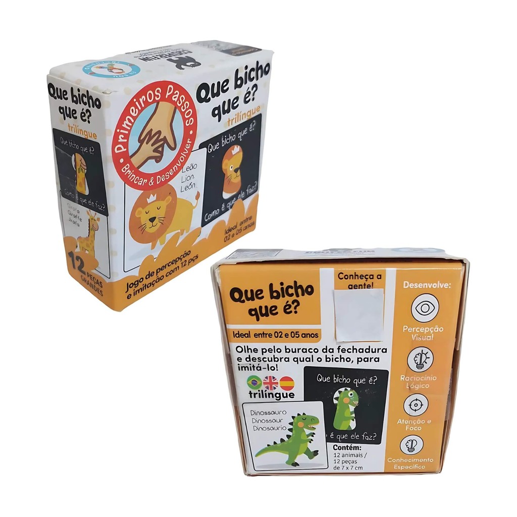 Jogo de Percepção e Imitação Que Bicho Que É? c/ 12 peças Cooper Fun - 00153 em Oferta na Shopee