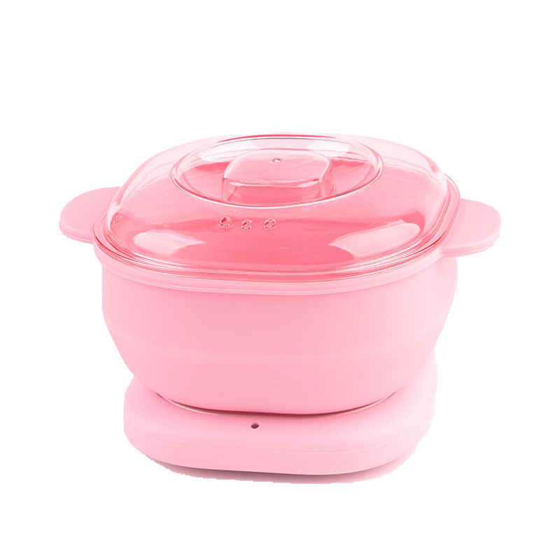 NOVO Aquecedor De Cera Rosa Dobrável De Silicone Fácil De Limpar Portátil PANELA DE CERA Bivolt