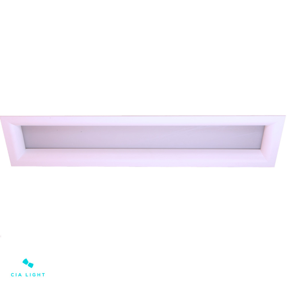 Luminária de Embutir Ibiza Retangular Arredondado Alumínio/Acrílico 1xT5 64,5x8cm D&D Iluminação