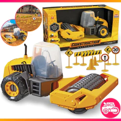 Brinquedo, Trator Construction Machine Sx Rolo Compactor Gigante Articulado Cabine Removível